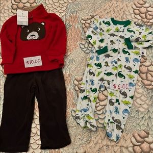 Kid outfits with tags.